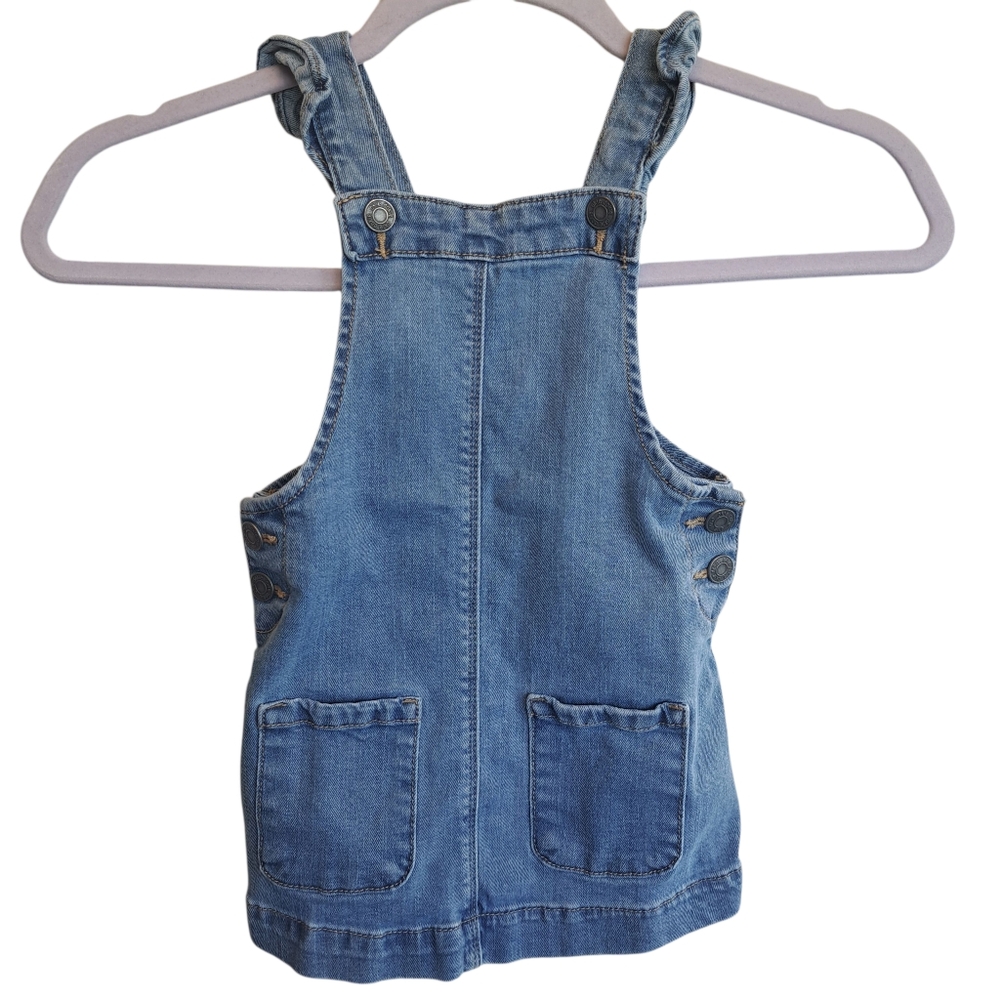 okie dokie Denim Overall Dress With Snaps & Pockets Size 2T